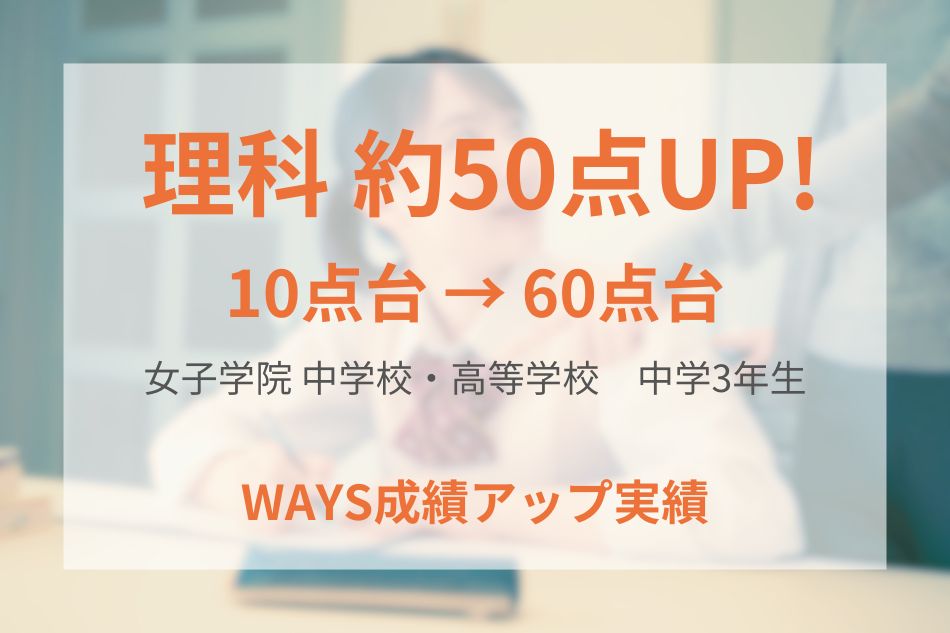女子学院 中学校・高等学校（中学3年生）の成績アップ事例