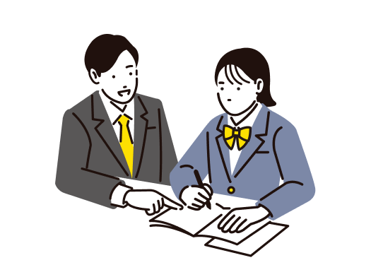 塾で教わる生徒のイラスト