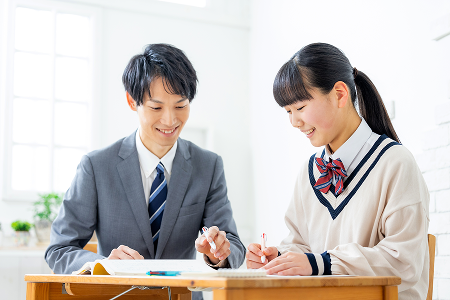英語数学を指導中