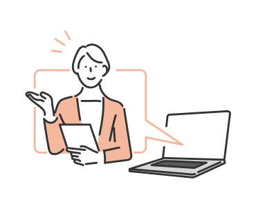 相談員とノートパソコンのイラスト