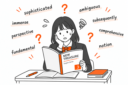難解な英単語に囲まれてニュートレジャーに向き合う生徒