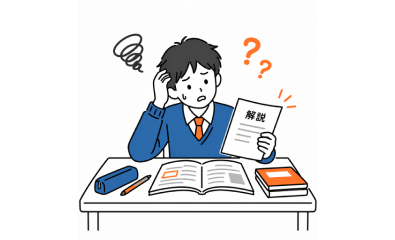 解説を読んでも理解できず困っている様子