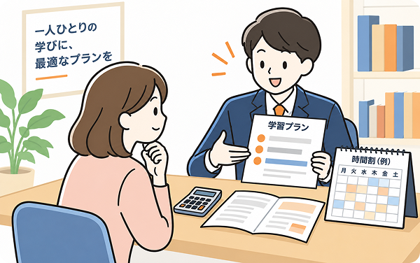 指導料金・時間割をご説明